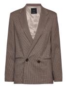 Micro-Houndstooth Double-Breasted Jacket Blazers Double Breasted Blaze...