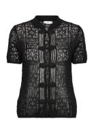 Crochet Cardigan With Toggle Buttons Tops Knitwear Cardigans Black Man...
