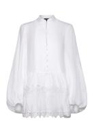 Antonia Lace Trim Mini Dress Lyhyt Mekko White Bardot