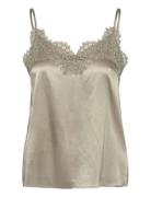 Rwjade Silk Strap Lace Top Tops Blouses Sleeveless Beige Rosemunde