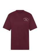 Puma Class Relaxed Tee Tops T-shirts & Tops Short-sleeved Burgundy PUM...