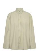 2Nd Clarome - Fine Crispy Poplin Tops Shirts Long-sleeved Green 2NDDAY