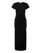 Rwbillie Capsleeve Long Dress Maksimekko Juhlamekko Black Rosemunde