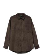 Vmsanne Courderoy Ls Shirt Wvn Noos Tops Shirts Long-sleeved Brown Ver...