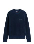 Tjm Reg Script Chunky Sweat Tops Knitwear Round Necks Navy Tommy Jeans