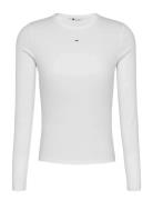 Tjw Slim Essential Rib Ls Tops T-shirts & Tops Long-sleeved White Tomm...