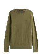 Pima Org Ctn Cashmere Crew Neck Tops Knitwear Round Necks Khaki Green ...