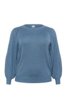 Kcloni Knit Pullover Tops Knitwear Jumpers Blue Kaffe Curve