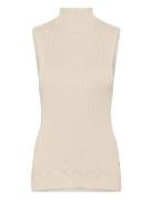 Crdela Knit Sleeveless Turtleneck Tops Knitwear Turtleneck Beige Cream