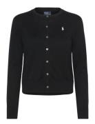 Cotton Crewneck Cardigan Tops Knitwear Cardigans Black Polo Ralph Laur...