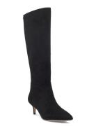 Mckay Suede Tall Boot Heel Korkeavartiset Saapikkaat Black Lauren Ralp...
