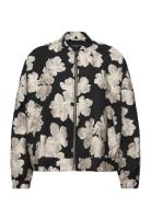 Lora Poly Jacquard Bomber Bombertakki Black French Connection
