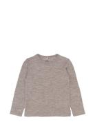 Merino Wool Ls Top Tops T-shirts Long-sleeved T-shirts Brown Mikk-line