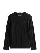 Cotton Cable Sweater Tops Knitwear Pullovers Black Tommy Hilfiger