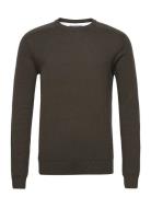 Merino Crew Knit Tops Knitwear Round Necks Khaki Green Sebago
