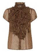 Liljasz Crinkle Ss Shirt Tops Blouses Short-sleeved Beige Saint Tropez