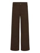 Kavera Pocket Pants Bottoms Trousers Straight Leg Brown Kaffe