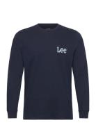 Ls Wobbly Lee Tee Tops T-shirts Long-sleeved Navy Lee Jeans