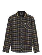 Tartan Shirt Tops Shirts Long-sleeved Shirts Navy Lyle & Scott