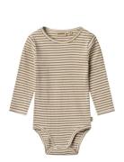 Body L/S Berti Bodies Long-sleeved Beige Wheat