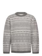 Antarctic Nordic Crew Tops Knitwear Round Necks Grey HOLZWEILER