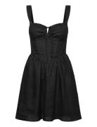 Esra Mini Dress Lyhyt Mekko Black Bardot