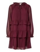 Yaschifa Ls Dress - Ka Lyhyt Mekko Burgundy YAS