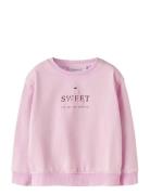 Nmfnadena Nreg Sweat Bru Tops Sweat-shirts & Hoodies Sweat-shirts Pink...