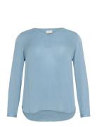 Kcami Ls Blouse Tops Blouses Long-sleeved Blue Kaffe Curve