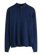 Sweater Fineknit Halfzip Tops Knitwear Pullovers Navy Lindex
