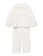 Baby-Collar Printed Pyjamas Pyjamasetti Pyjama White Mango