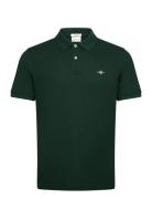 Slim Shield Ss Pique Polo Tops Polos Short-sleeved Khaki Green GANT