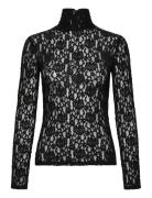 Mariana Lace Top Tops T-shirts & Tops Long-sleeved Black Twist & Tango