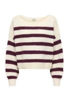 Olmaya Life L/S Boatneck Pull Knt Tops Knitwear Jumpers Cream Only Mat...