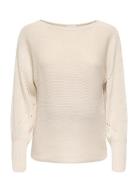 Olmnicoya L/S Boatneck Pullover Knt Tops Knitwear Jumpers Cream Only M...