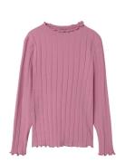 Nkfnoline Ls Slim Top Noos Tops T-shirts Long-sleeved T-shirts Pink Na...