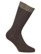Merino Silk Rib Crew 1-Pack Lingerie Socks Regular Socks Brown Alpacas...