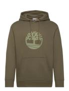 Tree Logo Hoodie Tops Sweat-shirts & Hoodies Hoodies Khaki Green Timbe...
