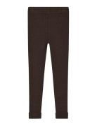 Benna Rib Leggin Bottoms Leggings Brown Fliink