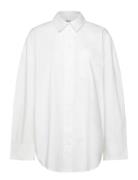 Over D Long-Sleeved Cotton Shirt Tops Shirts Long-sleeved White Monki