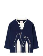 Knit T-Shirt Tops T-shirts Long-sleeved T-shirts Navy Boboli