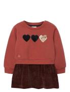 Fleece Combined Dress Dresses & Skirts Dresses Casual Dresses Long-sle...