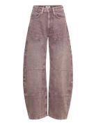 Hw Cocoon Jeans Bottoms Jeans Wide Pink Monki