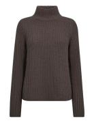 Mmthyra Highneck Knit Tops Knitwear Turtleneck Brown MOS MOSH