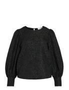 Vitaliama O-Neck L/S Top/Pr Tops Blouses Long-sleeved Black Vila