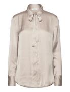 Rwmessina Ls Bow Shirt Tops Shirts Long-sleeved Cream Rosemunde