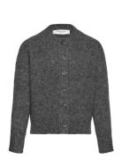 Rktulip Wool Blend Ls Short Cardiga Tops Knitwear Cardigans Grey Rosem...