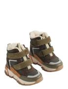 Bootie Lucka Tex Talvikengät Tarroilla Multi/patterned Wheat