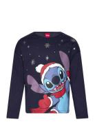 Tshirt Tops T-shirts Long-sleeved T-shirts Navy Lilo & Stitch
