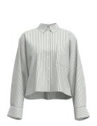 Slfdan-Astha Ls Cropped Shirt Ex Tops Shirts Long-sleeved White Select...